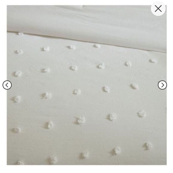 Urban Habitat Duvet Set 100% Cotton Jacquard, Tufts Accent, Shabby Chic - Picture 4 of 8